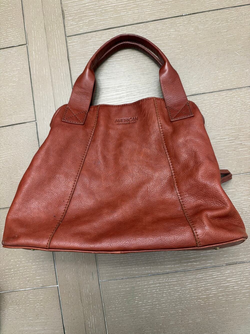 American Leather Co Cognac Leather Tote Bag